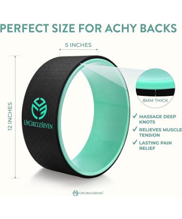 UpCircleSeven Yoga Wheel for Back Pain Relief & Deep Tissue Massage - Cyan 12 - Buy Online on GoSupps.com