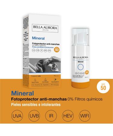 BELLA AURORA Mineral Fotoprotector Anti-Manchas 0% Filtros Qu micos SPF50 (50ml) - Buy Online on GoSupps.com
