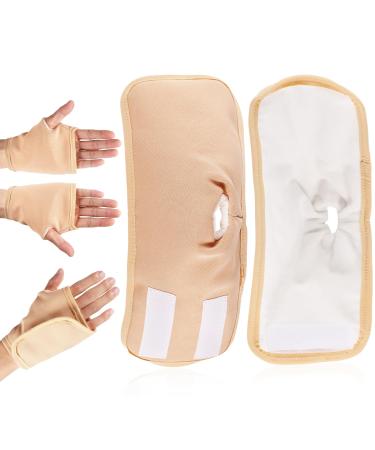2 pieces of castor oil packs for hands reusable hand-andczinus oil wraps. Adjustable castor oil pads prevent leakage (Khaki)