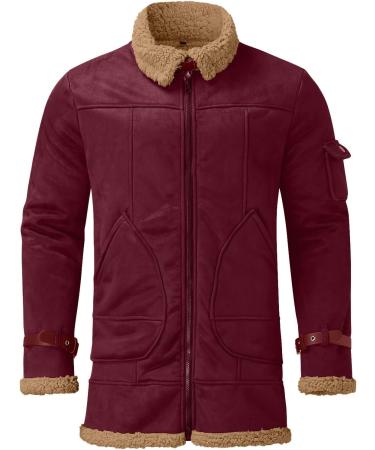 Warm Oversized Plush Hoodie Jacket - Cozy Lined Winter Coat in Red 4XL | Stylish Transition Jacket for All Occasions - Buy Online on GoSupps.com