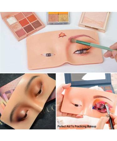 Silicone Face Eye Makeup Practice Board with Cleansing Oil & Eyeshadow Brush - Perfect Makeup Practice Aid for All Levels - Buy Online on GoSupps.com