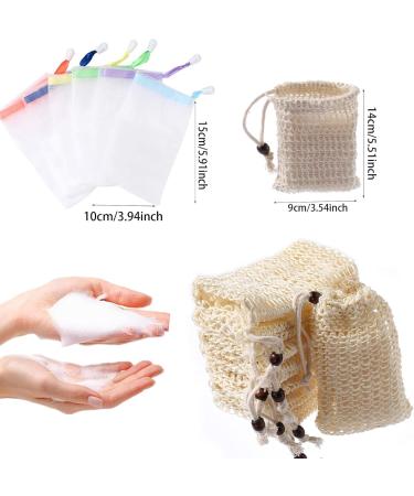 Sisal & Nylon Soap Bags - 10 Pack for Solid Soap & Body Peeling | Eco-Friendly Bath Accessories - Buy Online on GoSupps.com