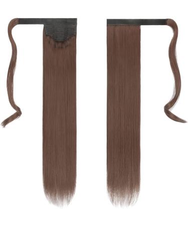 FESHFEN Straight Long Wrap Around Ponytail Extension 28 Synthetic Hair Clip in Hairpiece - Light Golden Brown (Pack of 1) - Buy Online on GoSupps.com