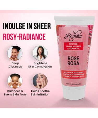 Reshma Beauty Rose Face Wash | Cleanser for All Skin Types & Dull Skin | Glowing Skin and Deep Cleansing | Cleanser for Reviving Nourishing and Rejuvenating |For Daily Use - Cruelty-Free (Pack of 6) - Buy Online on GoSupps.com