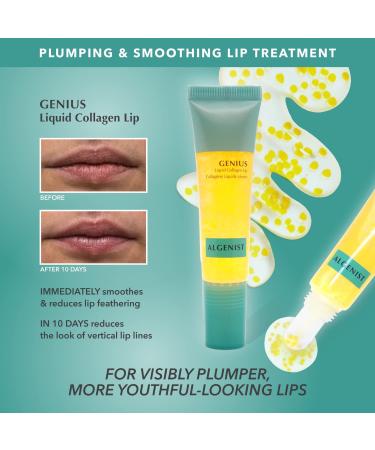 Algenist GENIUS Liquid Collagen Lip Treatment - Vegan, Non-Comedogenic & Hypoallergenic Skincare (15ml) - Buy Online on GoSupps.com