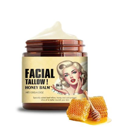 Whipped Beef Tallow and Honey Balm Tallow Face Moisturizer 4.23 Oz Beef Tallow for Skin Grass Fed Grass Finished Face Cream 1Pcs