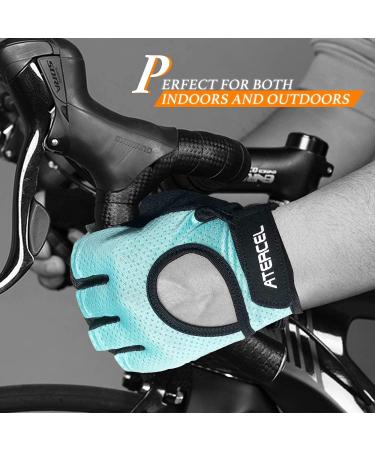 Atercel Weight Lifting Gloves - Full Palm Protection for Gym & Cycling | Breathable & Lightweight - Aqua, Small - Buy Online on GoSupps.com