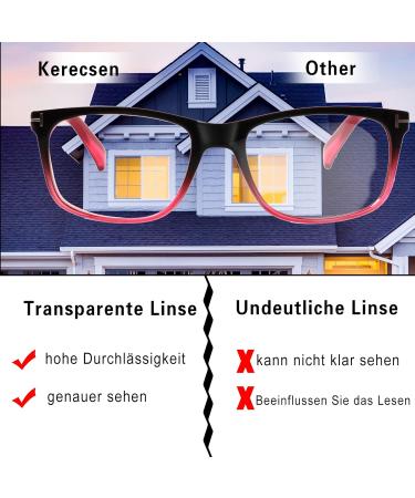 Kerecsen 3 Pack Women's Reading Glasses - High-Quality Rectangular Shape with Feather Hinges (0.75 3 Pink) - Comfortable Reading Aid - Buy Online on GoSupps.com