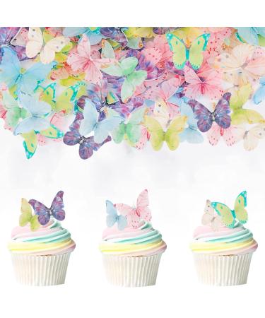 Catelves 40 pieces edible butterflies for cake decoration cake cake decoration birthday edible cake decoration butterflies edible-b - Buy Online on GoSupps.com