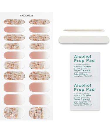 JMEOWIO Gel Nail Stickers French Tip White Light Orange Semi Cured Gel Nail Strips Wraps UV/LED Nail Supplies Nail Art Design Decoration Accessories - Buy Online on GoSupps.com