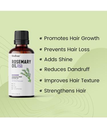 Nankings 100% Pure Rosemary Essential Oil 1.02 Fl Oz - Undiluted & Therapeutic Grade for Hair Skin Scalp & Aromatherapy with Glass Dropper - Natural Essential Oil 30ml - Buy Online on GoSupps.com