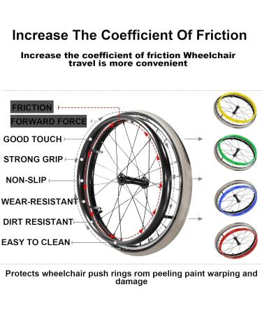 Silicone Wheelchair Hand Push Cover - 24inch Non-Slip Grip Boost Safety & Comfort - Essential Wheelchair Accessory Blue 24in Blue 24in - Buy Online on GoSupps.com