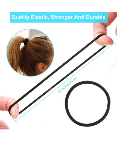 260 PCS Black Hair Ties Set for Women & Men - Premium Elastic Ponytail Holders for Thick Hair - 120PCS 4mm & 140PCS 3mm Hair Bands - Buy Online on GoSupps.com
