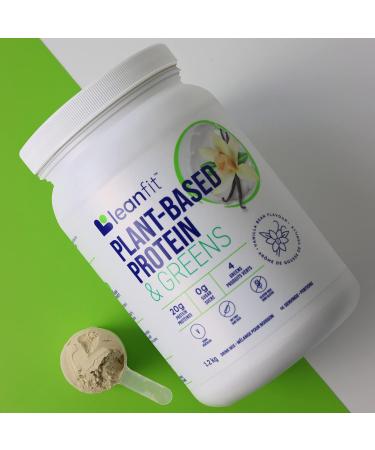 LEANFIT PLANT-BASED PROTEIN & GREENS Natural Vanilla 20g Plant Protein + 4 Leafy Greens Per Serving Vegan Gluten-Free Soy-Free No Sugar - 46 Servings 1.2kg Tub Vanilla 1.2kg - Buy Online on GoSupps.com