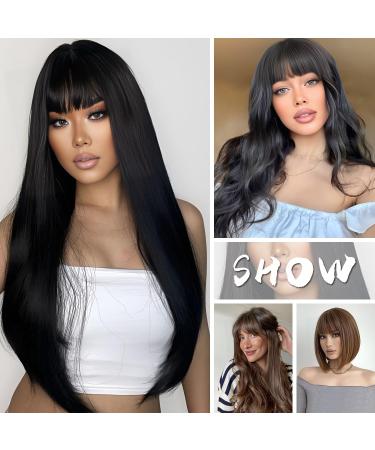 Thick Human Hair Bangs Extension - Natural Black Fringe | Unprocessed & Real Hair - Buy Online on GoSupps.com