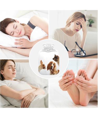 Hot Water Bottle 2L with Cover - Siamese Cats & Dogs Designs for Pain Relief & Winter Warmth - Buy Online on GoSupps.com