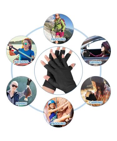 SSKHE UV Gloves for Gel Nails 2 Pairs UV Protection Gloves Women UV Protection Fingerless Glove for Nail Lamp Skin Care Fingerless Gloves Protect Hands from UV Harm(Black And White) - Buy Online on GoSupps.com
