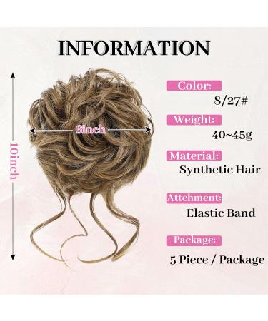 Fulang Hair 5 Pack - Wavy Updo Hair Extensions with Rubber Bands | Large Messy Bun Parts for Women - Buy Online on GoSupps.com