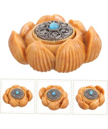 Partykindom Hand Exercise Plate Player - Lotus Figure & Wood Carving Sculpture | Feng Shui Ornaments & Vintage Miniature Statues | 3.2x2.7cm - Buy Online on GoSupps.com