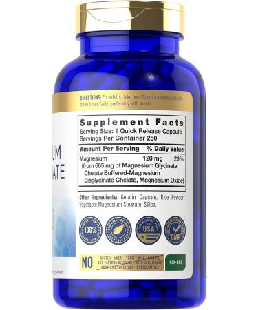 Carlyle Buffered Magnesium Bisglycinate 665mg | 250 Capsules | Chelated Essential Mineral Supplement - Buy Online on GoSupps.com
