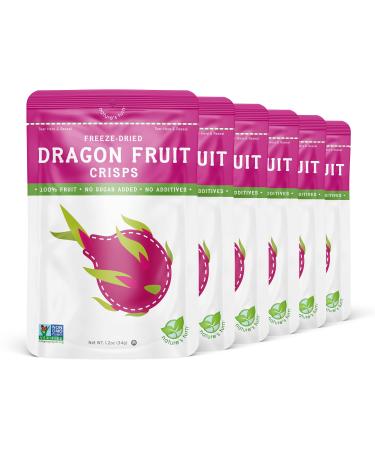 Nature’s Turn Freeze-Dried Fruit Snacks - Dragon Fruit Crisps - Perfect For School Lunches or an On-The-Go Snack - No Sugar Added, Non GMO, Gluten Free, Nothing Artificial (1.2oz) 6-Pack Dragon Fruit 1.2 Ounce (Pack of 6)