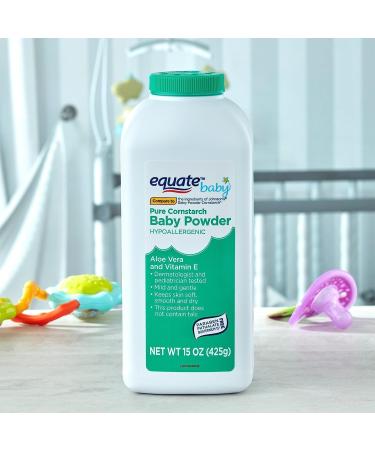 Pure Cornstarch Baby Powder with Aloe & Vitamin E - 15 oz (2 Pack) | International Shipping Available - Buy Online on GoSupps.com