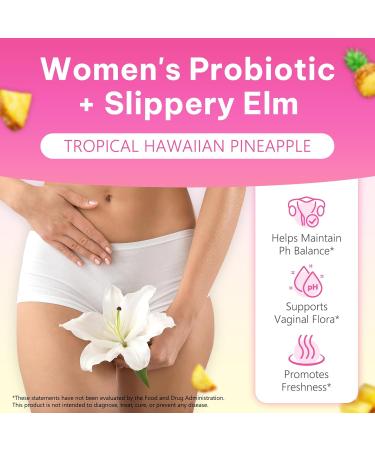 Feminine Probiotic Gummies with Slippery Elm Pineapple Probiotics Gummies for Women PH Balance Gut & Immune Support Yeast Balance Prebiotics & Lactobacillus Blend | Vegan & Sugar-Free 60 Gummies - Buy Online on GoSupps.com
