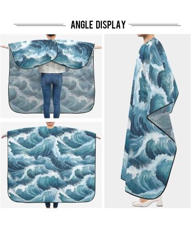 Waterproof Barber Cape - Sea Wave & Cheetah Print Haircut Bib for Men & Women | Unisex Hair Cutting Cape - Buy Online on GoSupps.com
