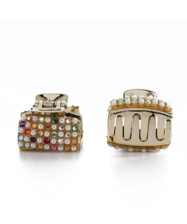 Lovely 6Pcs Pearls Plastic Hair Claws Clips Set for Women - Golden Line Barrettes Collection - Buy Online on GoSupps.com