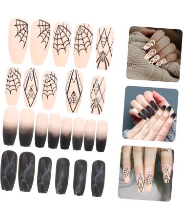 FRCOLOR 2 Sets Halloween Fake Nails Halloween Nails Spider Web False Nail Nails for Women Fake Nails Coffin Fake Nails Nail Decoration 4th of July Nails Press on DIY Nail Patches Abs - Buy Online on GoSupps.com