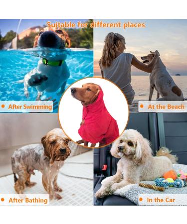 Dog Microfibre Drying Coat Robe - Purple - XLarge (57-60cm) - Super Absorbent & Anxiety Relief for XS to Large Breeds - Buy Online on GoSupps.com