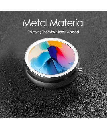 Round Watercolor Painting Pill Box - 3 Compartment Portable Organizer for Travel & Purse - Buy Online on GoSupps.com