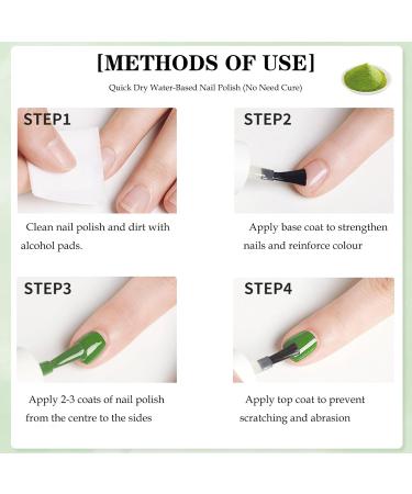 Green Nail Polish Nail Varnish Long Lasting Matcha Green Nail Varnish Water-based Quick Dry Summer Nail Gel Chip Resistant Colored Nail Polish for DIY Nail Art No Need Cure - Buy Online on GoSupps.com