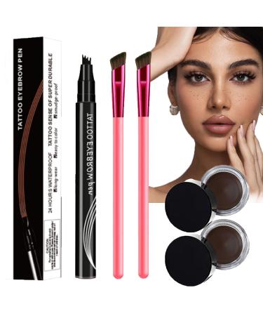 Ellhoe Eye Brow Anjoise Microblade Brow Pen Anjoice Microblade Brow Pen Waterproof Anjouze Brow Brush 4d Laminated Anjoise 4d Laminated Brow Home-Grooming Kit Anjoise Eyebrow Kit (Taupe)