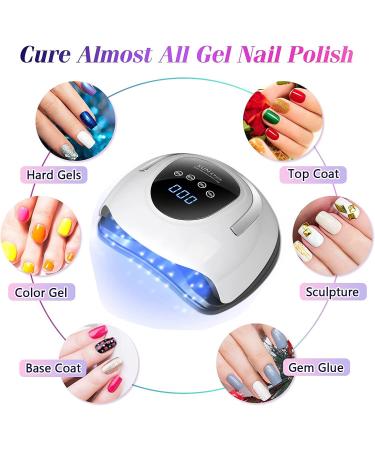 220W UV LED Nail Lamp for Gel Polish - Professional Fast Dryer for Fingernail & Toenail - 57 Lamp Beads - Auto Sensor - Buy Online on GoSupps.com