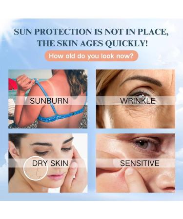 Brightening Sunscreen Spf 50 UVA/UVB Moisturising Face Sunscreen Very Water+Sweat Resistant Sunscreen Powerful Sun Protection With Brown Spot Reduction Evens Skin Tone Sensitive Skin Sun Cream - Buy Online on GoSupps.com