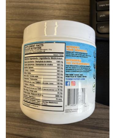 Yummy Sports Pre-Workout Powder - Workout Supplements Powder for Clean Energy Boost and Focus - Preworkout Energy Drink Powder for Women & Men - 300gm 40 Servings - Sour Batch - Buy Online on GoSupps.com