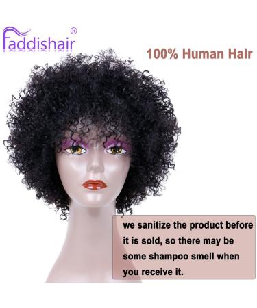 Faddishair Short Afro Wigs for Black Women Bouncy Fluffy Kinky Curly Human Hair Wigs - International Shipping Available - Buy Online on GoSupps.com