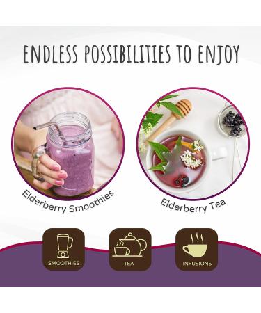 Feelgood Superfoods Organic Elderberry Powder - 7 oz Vegan Antioxidant & Immune Booster - Buy Online on GoSupps.com