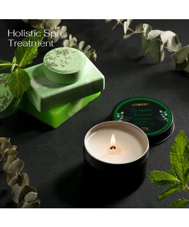 Natural Eucalyptus Spearmint Bath Set - 17 Pcs Home Spa Gift Basket with Mint Fragrance for Aromatherapy - Bath Oil, Shower Gel, Bubble Bath, Crystal, Steamer Tablet & More - Buy Online on GoSupps.com
