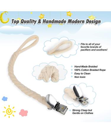 POKIPAW Pacifier Clip for Boys and Girls  6 Pack Baby Pacifier Holder Leash 100% Handmade Braided Fits All Pacifiers & Teething Toys Modern Unisex Baby Gift Colorful - Buy Online on GoSupps.com