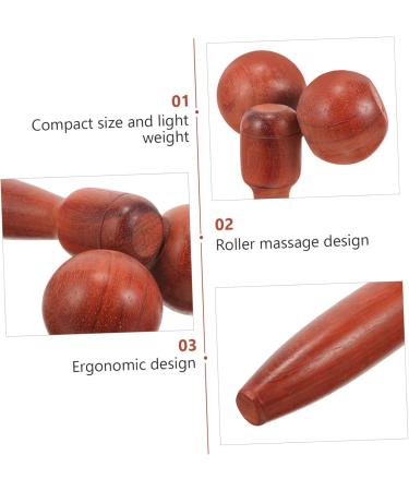 Minkissy Wood Double Ball Massage Device | Skin Care Tools for Neck & Eye Care | Facial Beauty Roller & Manual Scooter - Buy Online on GoSupps.com