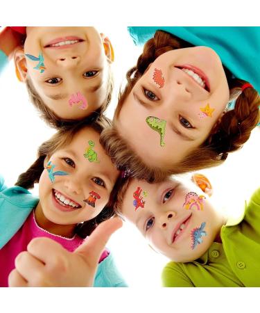 182 Pcs Glitter Dinosaur Temporary Tattoos for Kids - Colorful Dinosaurs Party Supplies by Konsait - Buy Online on GoSupps.com