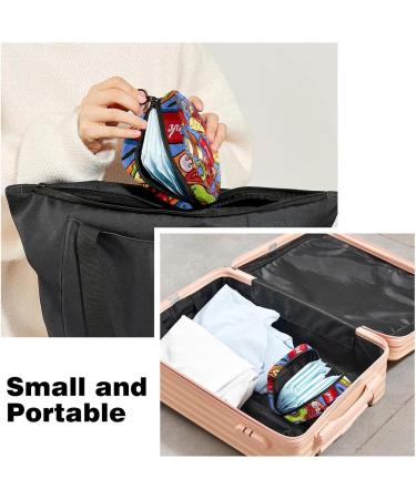 Portable Sanitary Napkin Storage Bag for Women & Teen Girls - Stylish Hamburger Hot Dog Fries Cola Pizza Pattern - Menstrual Cup Holder - Buy Online on GoSupps.com