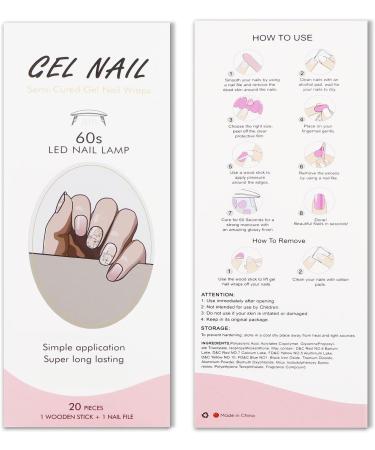 JMEOWIO Gel Nail Stickers French Tip White Light Orange Semi Cured Gel Nail Strips Wraps UV/LED Nail Supplies Nail Art Design Decoration Accessories - Buy Online on GoSupps.com