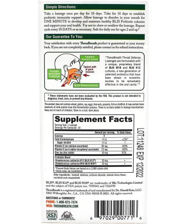 TheraBreath Immunity Support Throat Health Lozenges - Mild Citrus Mint (10 Count) - Buy Online on GoSupps.com