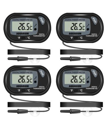 Thlevel LCD Digital Aquarium Thermometer, Fish Tank Thermometer with Water-Resistant Sensor Probe and Suction Cup for Reptile, Turtle Incubators, Terrarium Water Thermometer (4) - Buy Online on GoSupps.com