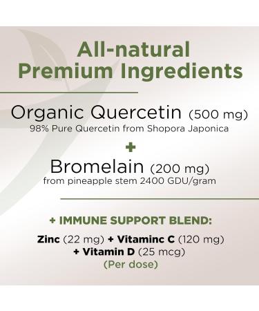 Gade Nutrition Organic Quercetin with Bromelain Vitamin C and Zinc | Immune Support Supplement Quercetin 500mg Capsules | Bioflavonoids Made in USA Third Party Tested 120 Count (Pack of 1) - Buy Online on GoSupps.com