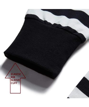 Zengjo Men's Striped Long Sleeve Mock Turtleneck Shirt - Black & White | Medium - Buy Online on GoSupps.com