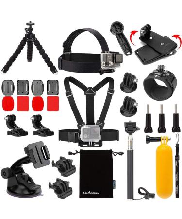 Luxebell Accessories Kit for AKASO EK5000 EK7000 4K WiFi Action Camera GoPro Hero 11 10 9 8 7 6 5/Session 5/Hero 4/3+/3/2/1 Max Fusion SJ4000 SJ5000